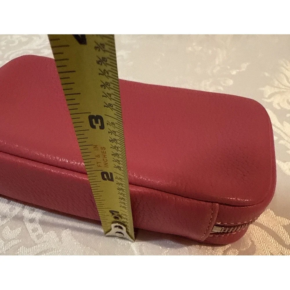 Coach hot pink zip wallet suede-lined multiple zipper compartments. 6